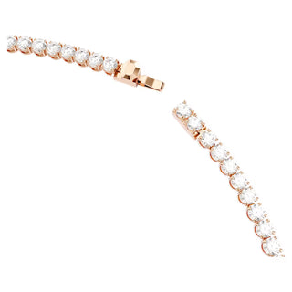 Swarovski Matrix Tennis necklace, Round cut, White, 18K rose gold finish 5764194