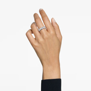 Matrix Vittore ring, Pear cut, White, Silver-tone finish 5689468