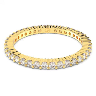 Anillo Swarovski Vittore, Talla redonda, Blanco, Baño tono oro - 5656293