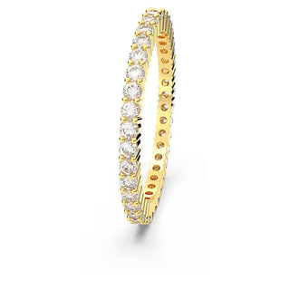 Anillo Swarovski Vittore, Talla redonda, Blanco, Baño tono oro - 5656293