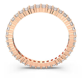 Anillo Swarovski Vittore, talla redonda, blanco, Baño en tono oro rosa - 5655706