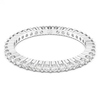 Anillo Swarovski Vittore, Talla redonda, Blanco, Baño de rodio - 5655705