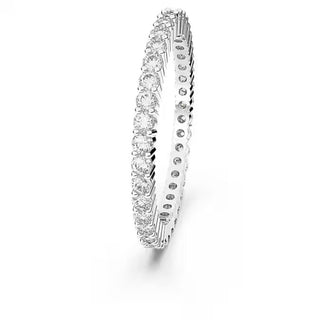 Anillo Swarovski Vittore, Talla redonda, Blanco, Baño de rodio - 5655705