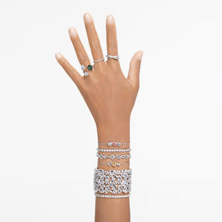 Swarovski - Matrix Vittore ring, Round cut, White, Silver-tone finish 5705601