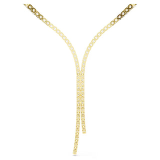 Swarovski Matrix Y necklace, Round cut, White, 18K gold finish 5750601