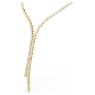 Swarovski Matrix Y necklace, Round cut, White, 18K gold finish 5750601