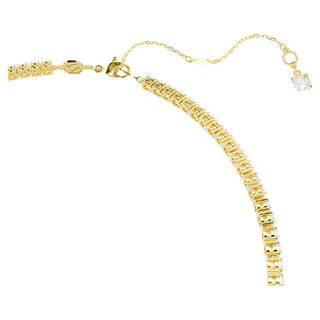 Swarovski Matrix Y necklace, Round cut, White, 18K gold finish 5750601