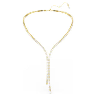 Swarovski Matrix Y necklace, Round cut, White, 18K gold finish 5750601