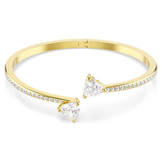 Swarovski Mesmera Attract bangle, Heart, White, Gold-tone plated 5733474
