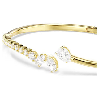 Swarovski Mesmera bangle, Mixed cuts, White, 18K gold finish 5750440