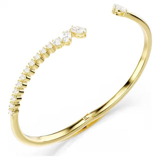 Swarovski Mesmera bangle, Mixed cuts, White, 18K gold finish 5750440