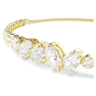 Swarovski Mesmera bracelet, Mixed cuts, White, 18K gold finish 5747939