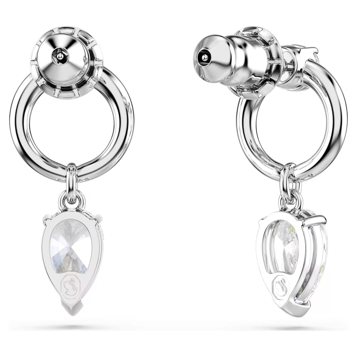 Swarovski Mesmera drop earrings, Mixed cuts, White, Rhodium plated 5723177