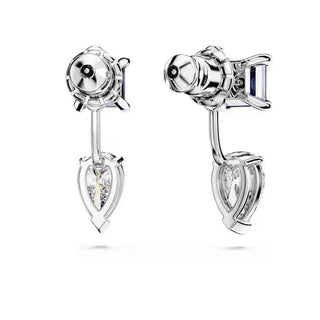 Pendientes Swarovski Mesmera, Cortes mixtos, Desmontable, Azul, Baño de rodio 5665767 