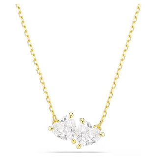 Swarovski Mesmera Attract necklace, Heart, White, Gold-tone plated 5733475