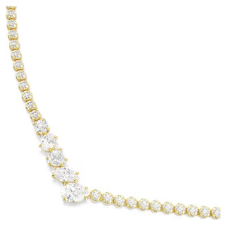 Swarovski Mesmera necklace, Mixed cuts, White, 18K gold finish 5747931