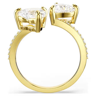 Mesmera Attract open ring, Heart cut, Pavé, Heart, White, Gold-tone plated 5733477