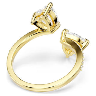 Mesmera Attract open ring, Heart cut, Pavé, Heart, White, Gold-tone plated 5733477