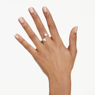 Mesmera Attract open ring, Heart cut, Pavé, Heart, White, Gold-tone plated 5733477