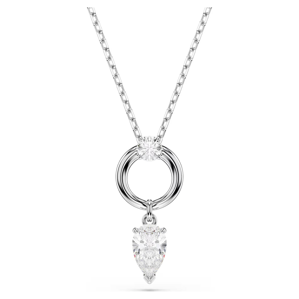 Swarovski Mesmera pendant, Pear cut, White, Rhodium plated 5723146