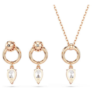 Swarovski Mesmera set, Pear cut, Round cut, White, Rose gold-tone plated 5733808