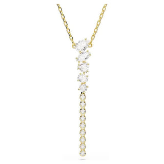 Swarovski Mesmera Y necklace, Mixed cuts, White, 18K gold finish 5747997