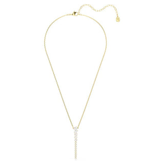 Swarovski Mesmera Y necklace, Mixed cuts, White, 18K gold finish 5747997