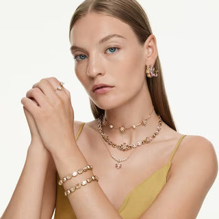 Swarovski Millenia Tennis bracelet, Octagon cut, Caramel, Gold-tone plated 5720912