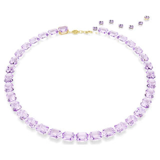 Swarovski - Millenia Tennis necklace, Octagon cut, Purple, Gold-tone plated 5705754