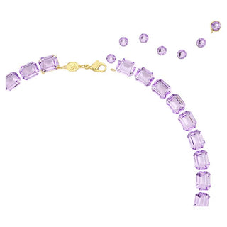 Swarovski - Millenia Tennis necklace, Octagon cut, Purple, Gold-tone plated 5705754