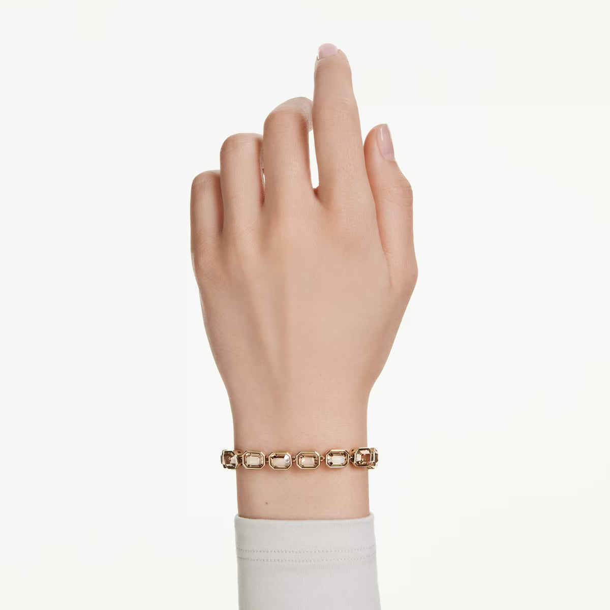 Swarovski Millenia Tennis bracelet, Octagon cut, Caramel, Gold-tone plated 5720912