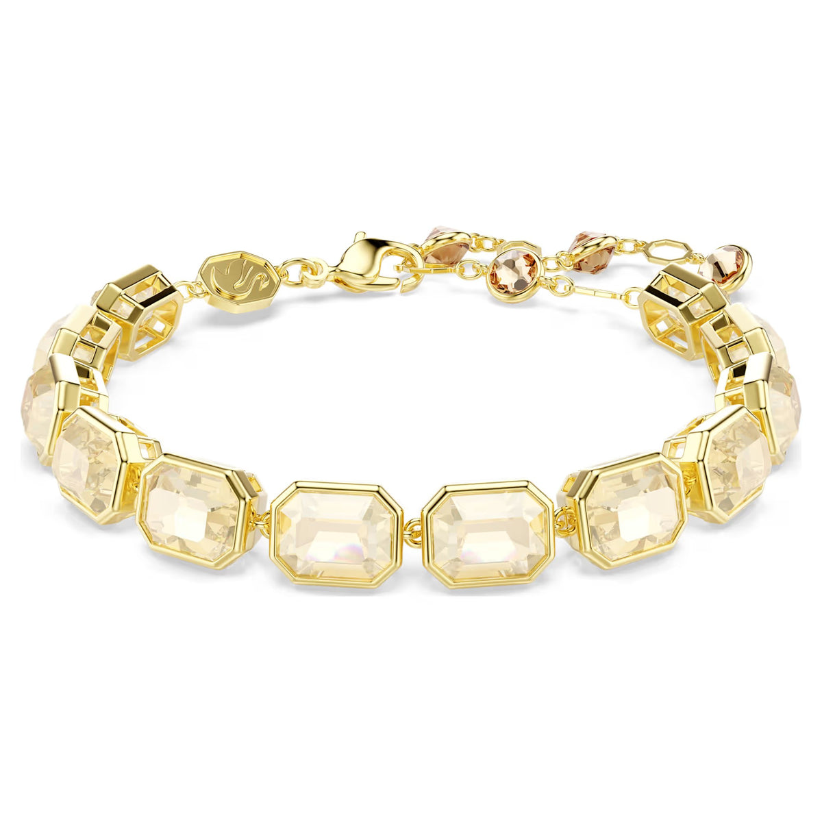 Swarovski Millenia Tennis bracelet, Octagon cut, Caramel, Gold-tone plated 5720912