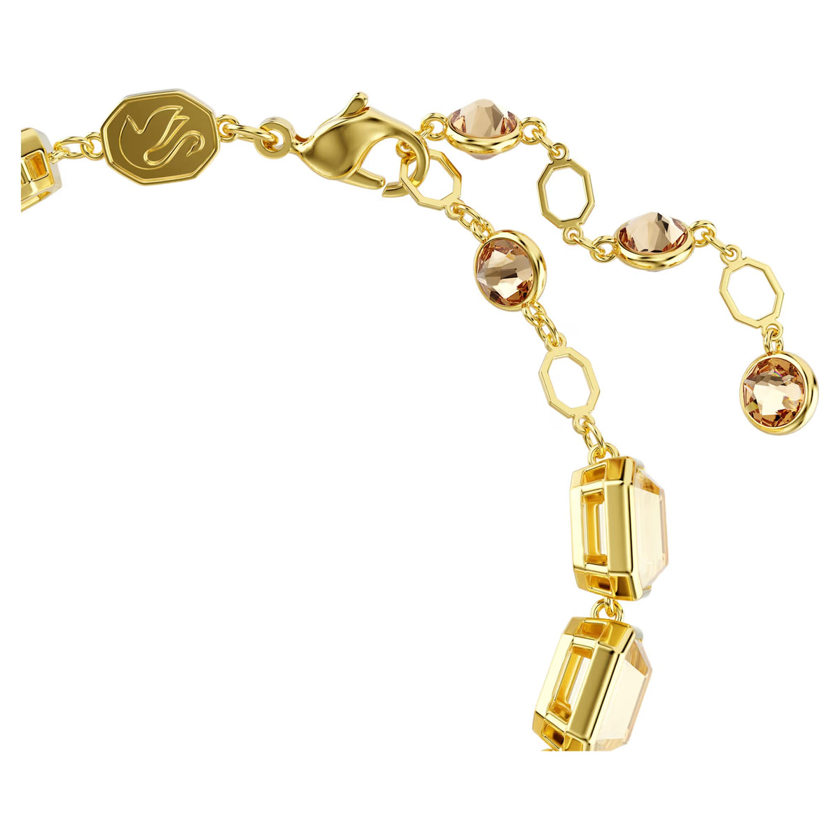 Swarovski Millenia Tennis bracelet, Octagon cut, Caramel, Gold-tone plated 5720912