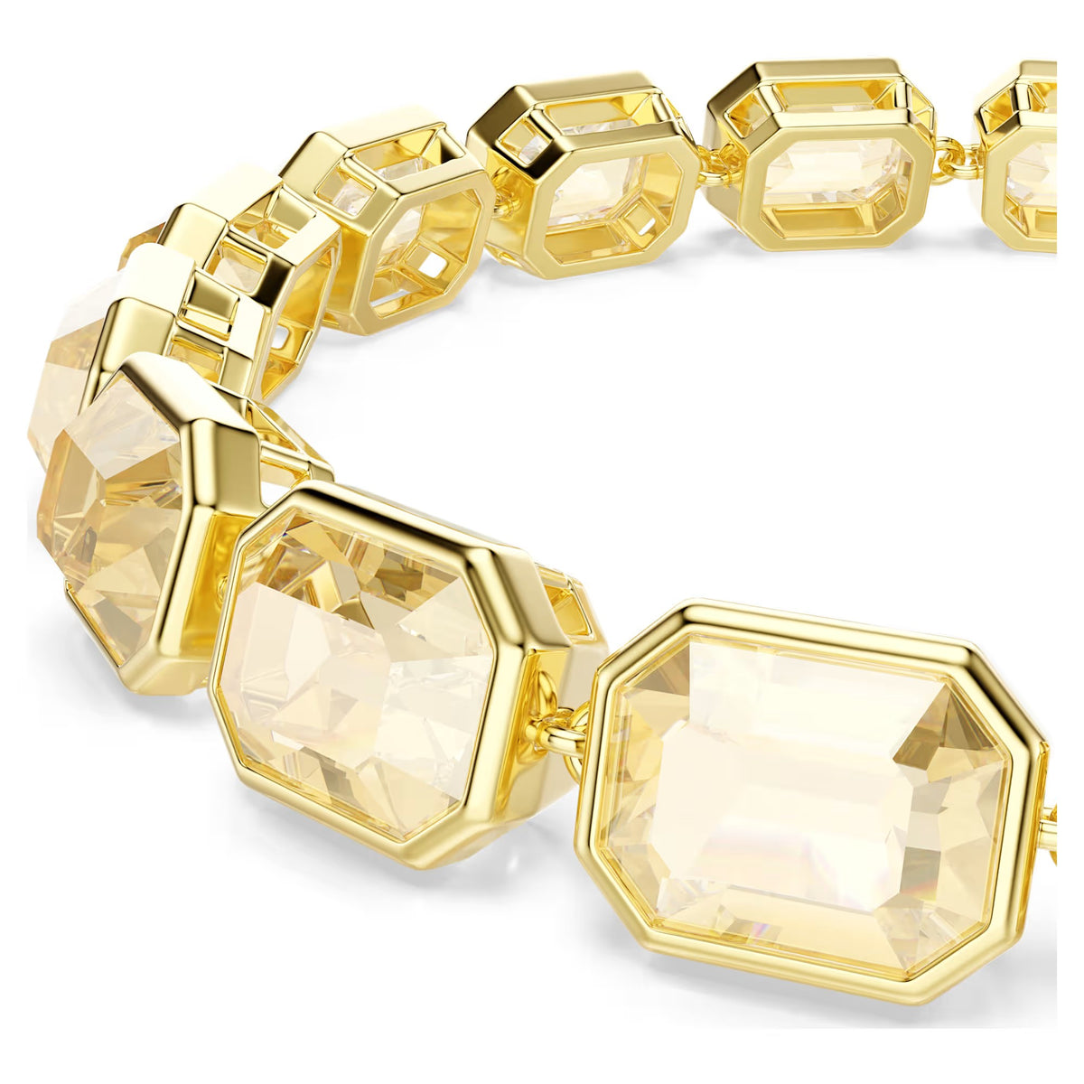 Swarovski Millenia Tennis bracelet, Octagon cut, Caramel, Gold-tone plated 5720912