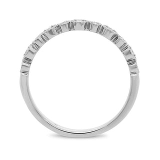 Banda milgrain de diamantes de oro blanco de 14 quilates de 0,09 quilates
