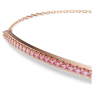Swarovski Only bracelet, Round cut, Pink, 18K rose gold finish 5757999