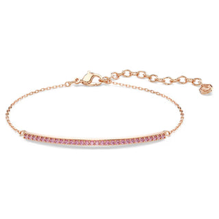 Swarovski Only bracelet, Round cut, Pink, 18K rose gold finish 5757999