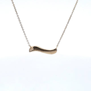 14K Yellow Gold Diamond Pendant, 18"