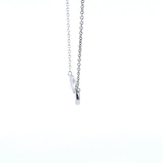 14K White Gold Diamond Wave Pendant, 18"