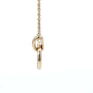 14K Yellow Gold Diamond Circle / Infinity / Eternity Pendant, 18"
