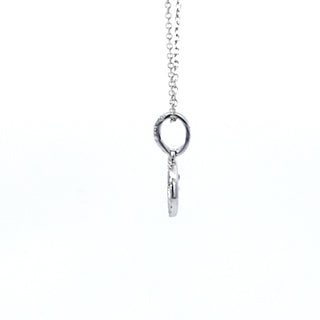 Colgante de oro blanco de 14 quilates con círculo de diamantes/infinito/eternidad, 18"