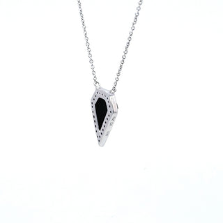 14K White Gold 0.78 Onyx & 0.10cttw Diamond Pendant