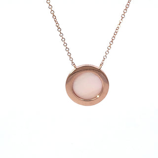 Colgante de oro rosa de 14 quilates con diamantes y nácar de 0,11 quilates