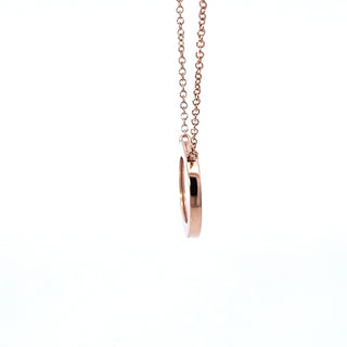 Colgante de oro rosa de 14 quilates con diamantes y nácar de 0,11 quilates