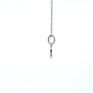 14K White Gold Sapphire and Diamond Elephant Necklace, 18"