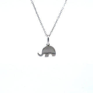 14K White Gold Sapphire and Diamond Elephant Necklace, 18"