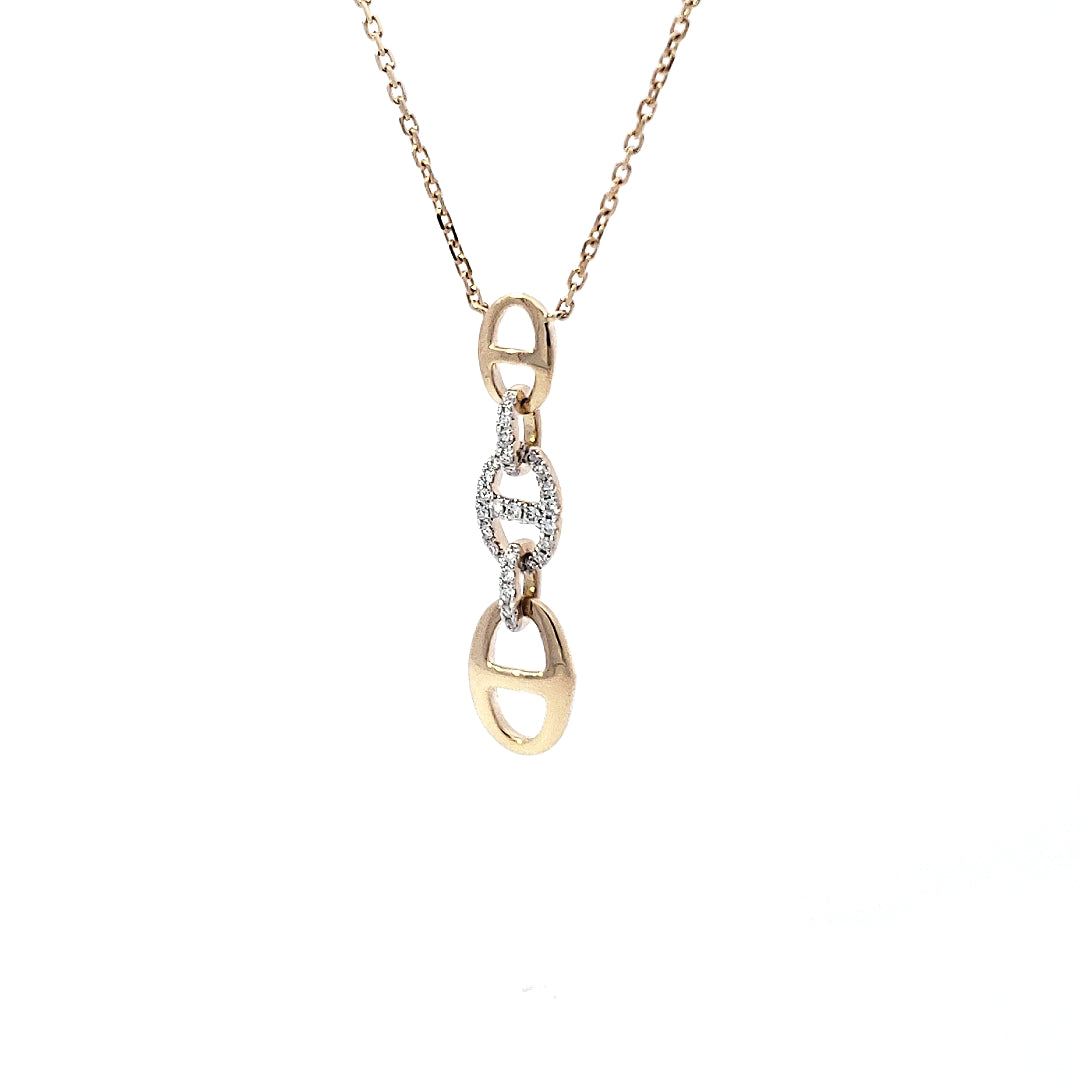 14K Yellow Gold 0.15cttw Diamond Pendant