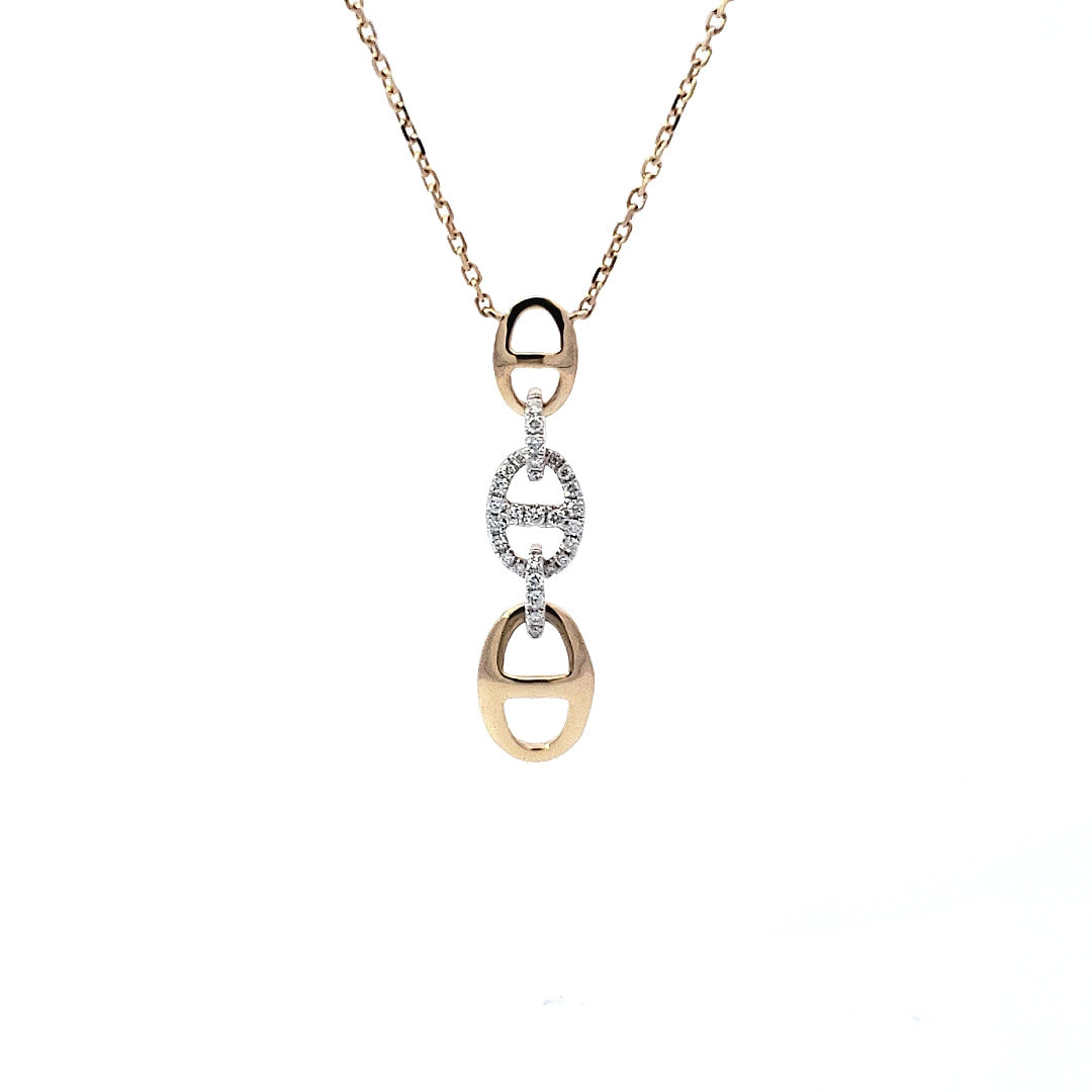 14K Yellow Gold 0.15cttw Diamond Pendant