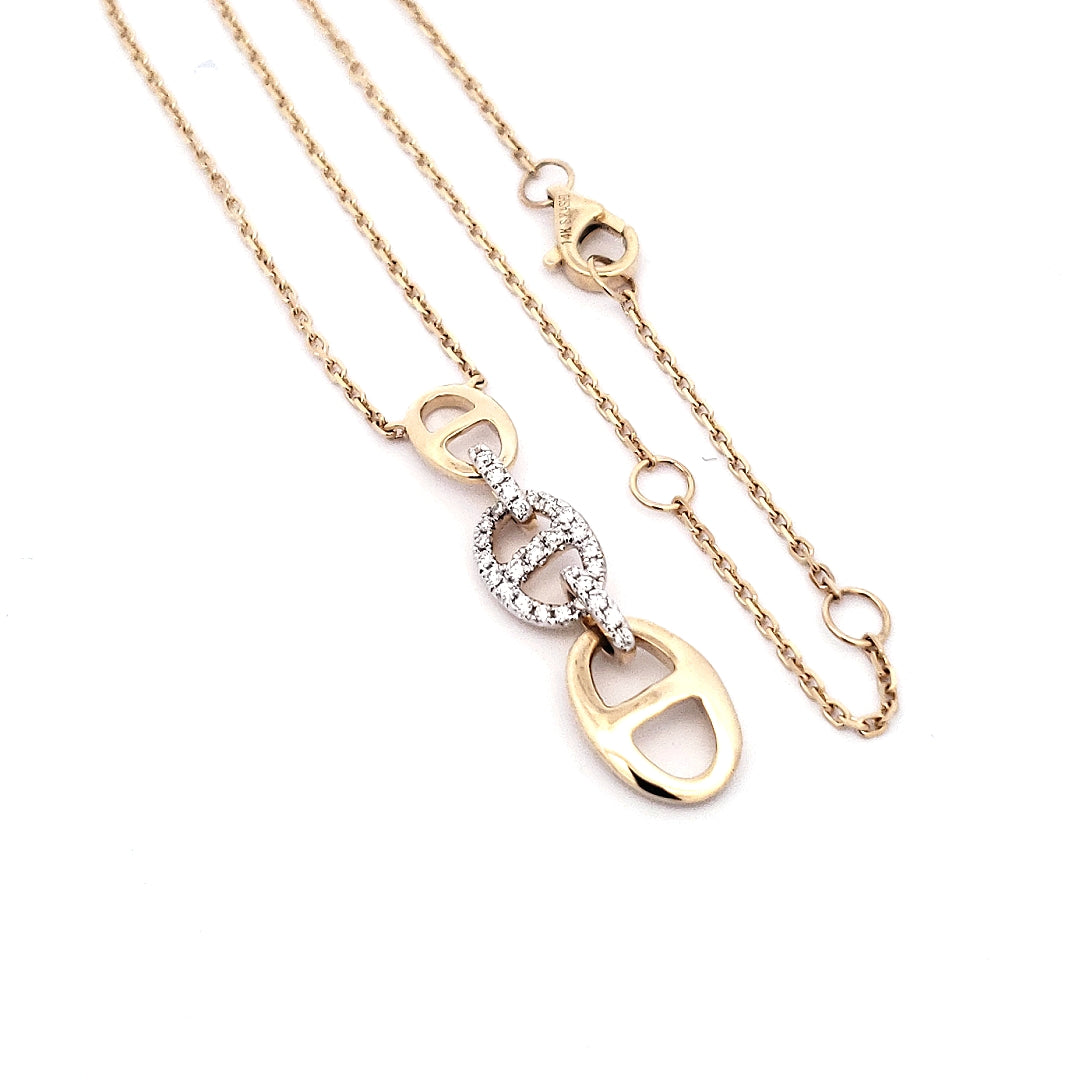 14K Yellow Gold 0.15cttw Diamond Pendant