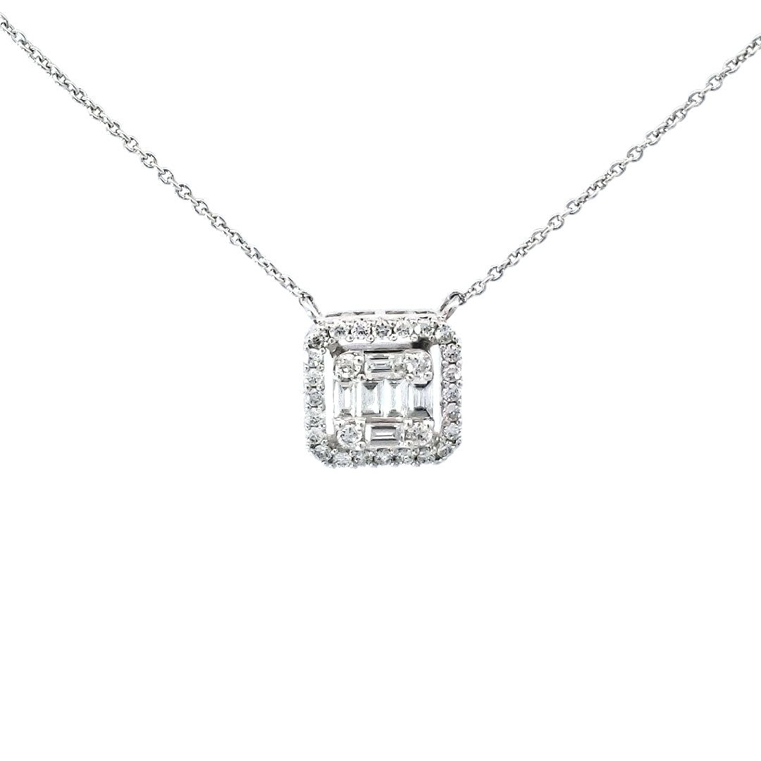 14K White Gold 0.51 cttw Diamond Pendant